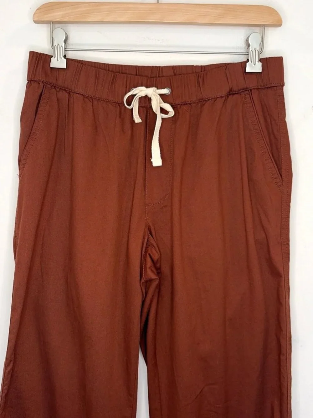 Pact Cropped Drawstring Pants in Rust